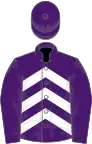 Purple, white chevrons on body