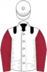 White, black epaulets, maroon sleeves