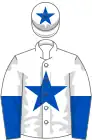 White, royal blue star, halved sleeves and star on cap