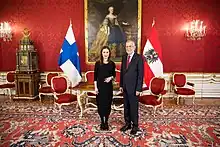 Austrian President Alexander Van der Bellen and Finnish Prime Minister Sanna Marin (2023)