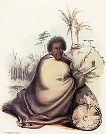 Pōtatau Te Wherowhero, before 1847, wrapped in a blanket