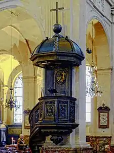 The pulpit in the nave