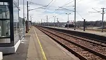 Plouaget-Tregor Railway Station, Brittany France. Looking East