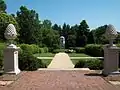 Paca House garden, view of the main walk, July 2009