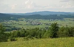 Pagorzyna seen from the nearby hills