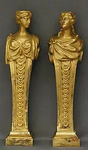 Pair of Louis XVI style caryatid, 18th century, gilt bronze, Metropolitan Museum of Art, New York City