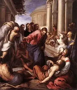 Image 1Jesus healing the paralytic in The Pool by Palma il Giovane, 1592 (from Jesus in Christianity)