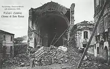 The destroyed church of San Rocco in Palmi, Calabria