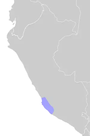 Map showing the extent of the Paracas culture