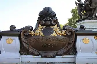 Beaux-Arts cartouche of the Pont Alexandre III, Paris, designed by Joseph Cassien-Bernard and Gaston Cousin, 1896-1900