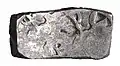 Another example of a short "bent-bar" punch-marked coin minted under Achaemenid administration.