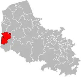 Location of Étaples within the department