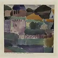 In den Häusern von St. Germain, 1914, watercolor on paper on cardboard, Zentrum Paul Klee, Bern