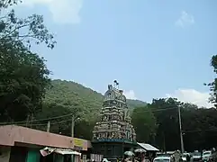 Main gopuram of the temple from a distance