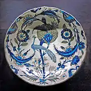 Iznik "Peacock Dish", c. 1540-1555. Louvre