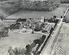 Arial view of Belton Court circa 1938