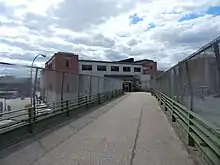 Pedestrian overpass to the Pelham Bay Park subway station