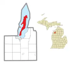 Location within Grand Traverse County