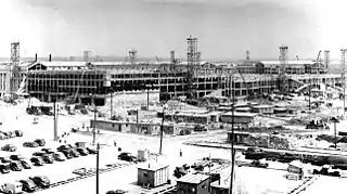 View of the Pentagon from the northwest during the building's construction in July 1942