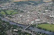 The South Inch is on the left in this aerial view of the city