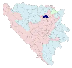 Location of Petrovo within Bosnia and Herzegovina