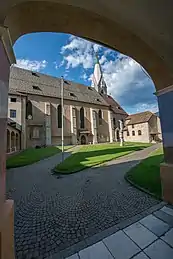 View of the White Tower  and Parrish Church from the cloister