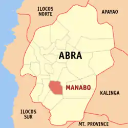 Map of Abra with Manabo highlighted