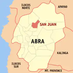 Map of Abra with San Juan highlighted