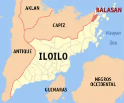 Map of Iloilo with Balasan highlighted