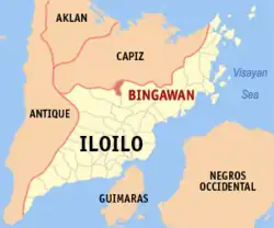 Map of Iloilo with Bingawan highlighted