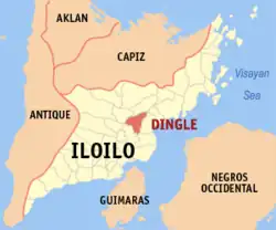 Map of Iloilo with Dingle highlighted