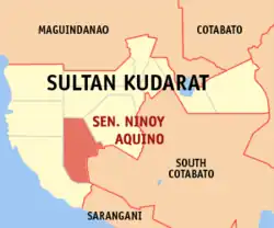 Map of Sultan Kudarat with Senator Ninoy Aquino highlighted