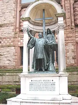 Statue of Phillips Brooks, Trinity Church, Boston (1907–1910, completed by Grimes, Ward and Hering).