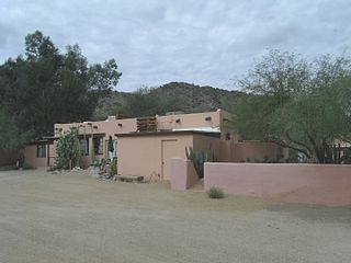 Another view of the first adobe building built in 1929 by William Eugene D’Allemund.