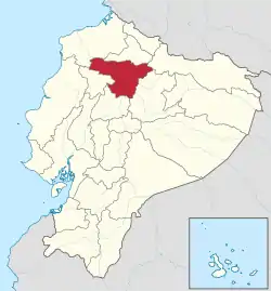 Location of Pichincha  in Ecuador.