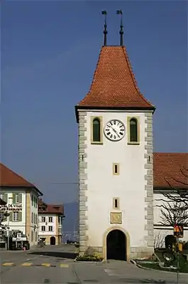 Cudrefin village clock tower