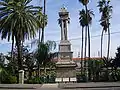 Monument commemorating the opening of the Turkish railway station in Haifa, Israel