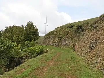 The part-formed cutting through Okete Volcanics rock has been widened twice since 2003.