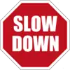 The slow down sign, unique to Pitcairn.