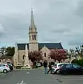 The church and the war memorial.