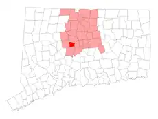 Plainville's location within Hartford County and Connecticut