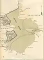 An early project of 1891 by Lely, with no bordering lakes, the polder is called the Hoornsche Polder.