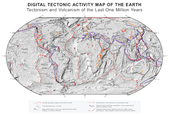 Plate tectonics map