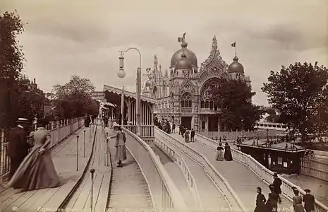 Quai d'Orsay-Pont des Invalides station of the moving sidewalk near the Pavilion of Italy