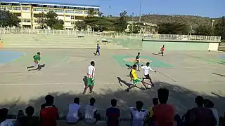 Playing football in ASTU.