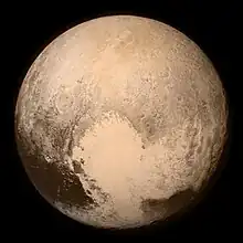 Pluto dwarf planet image by New Horizons, 2015