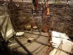 Interior of a Bronze Age cabin (recreation), Campo Lameiro