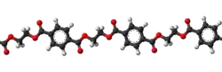 A short section of a PET polymer chain