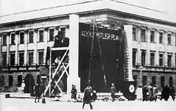 Germans obscure the monument on the eve of the 1st anniversary of the invasion of Poland, August 30, 1940