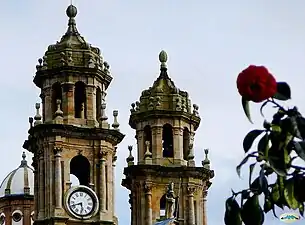 The two towers belonging to the church